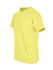 A bright yellow unisex American style t-shirt with short sleeves and a classic fit. It features a logo.