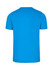 A blue men's slim fit T-shirt, featuring a simple design and a logo on the back.
