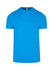 Bright blue men's slim fit T-shirt with a round neckline. Features a logo on the label.
