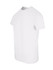 A plain white men's slim fit T-shirt, featuring short sleeves and a round neckline, with a logo on the side.