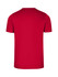 A red men's slim fit T-shirt with a plain back and a crew neckline, featuring a logo.