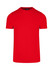 A red men's slim fit T-shirt with a round neckline and short sleeves. It features a visible brand logo.