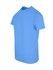 A blue men's slim fit T-shirt with a round neckline and short sleeves, featuring a logo on the front.