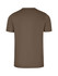 A brown men's slim fit T-shirt featuring short sleeves and a simple design, with a logo on the back.