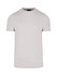 A light grey men's slim fit T-shirt with short sleeves and a round neck. It features a logo on the label.