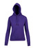 A purple kangaroo pocket hoodie with a hood and drawstrings, featuring a front pocket and long sleeves.