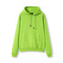 A bright green women's/juniors kangaroo pocket hoodie with a drawstring hood and a front pouch pocket.
