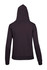A black women's juniors kangaroo pocket hoodie featuring a hood and long sleeves. It has a logo on the back.