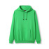 A green men's hoodie with a kangaroo pocket and a hood. It features a drawstring and has a logo.