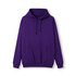 A purple men's hoodie featuring a kangaroo pocket and a drawstring hood. The hoodie has a plain design.
