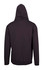 A black men's hoodie featuring a kangaroo pocket and a hood, displayed from the back. It includes branding.