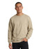A beige adult poly-cotton fleece jumper is displayed on a male model, featuring a simple design and crew neckline.
