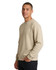 A beige adult poly cotton fleece sloppy joe jumper, featuring a relaxed fit and long sleeves.