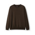 A dark brown adult poly cotton fleece jumper featuring a crew neck and long sleeves. It has a logo on the front.