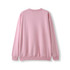 A pink adult poly cotton fleece sloppy joe jumper featuring a simple design and a back view.