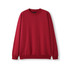 A red adult poly cotton fleece jumper with a crew neck and long sleeves, featuring a logo on the neckline.