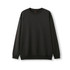 A black poly cotton fleece jumper with long sleeves and a crew neck. Features a subtle logo.