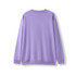 A lilac adult poly cotton fleece jumper with a ribbed hem and cuffs, featuring a logo on the back.