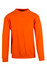 An orange adult poly cotton fleece jumper with a round neckline and long sleeves. It features a logo.