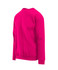 A bright pink adult poly cotton fleece jumper with a simple design and ribbed waistband. Features a logo.