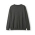 A dark grey adult poly cotton fleece sloppy joe, featuring long sleeves and a round neck, with a smooth back design.