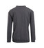 A dark grey adult poly cotton fleece sloppy joe, featuring long sleeves and a round neck, with a smooth back design.