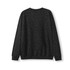 A black poly cotton fleece jumper with a relaxed fit and a simple design, featuring a logo on the back.