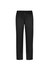 A pair of black women's pants with an elastic waistband, designed as scrub bottoms. Features a logo.