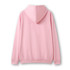 A pink men's zip hoodie with a pocket, featuring a simple design and a hood. The back view is shown.