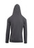 A grey men's zip hoodie featuring a hood and a pocket, displayed from the back.