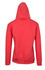 A red men's zip hoodie with a pocket, featuring a hood and a plain back design.
