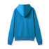 A blue women's juniors zipper hoodie with a pocket and a hood, featuring a simple design and a neat finish.