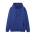 A blue women's juniors zipper hoodie with a front pocket and a hood. It features a logo on the label.