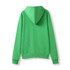 A green women's/juniors zippered hoodie with a hood and pockets, featuring a plain design.