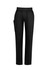 Black women's Riley straight leg scrub pants featuring a side pocket and an elastic waistband.