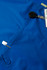 A blue men's scrub top featuring a badge holder and a security reel. The fabric has a smooth texture.