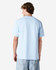A light blue heavyweight cotton unisex T-shirt displayed from the back, featuring a casual fit.