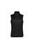 A black women's expedition vest with a zip front and padded design. It has a high collar and no sleeves.