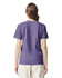 A purple adult heavyweight T-shirt displayed from the back, featuring short sleeves and a simple design.