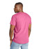 A heavyweight adult t-shirt in vibrant pink, featuring a round neck and short sleeves. The back view shows a plain design.
