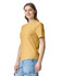 A lightweight adult t-shirt in a vibrant yellow, worn by a model with a casual pose. The shirt features short sleeves and a basic cut.