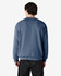 A blue Gildan Heavy Blend adult crewneck sweatshirt viewed from the back, featuring a plain design and a subtle logo.