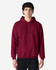 A burgundy Gildan Heavy Blend adult hooded sweatshirt with a kangaroo pocket and a hood.