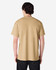 A plain adult T-shirt in a tan colour, featuring a logo on the back.