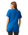 A unisex fine jersey short sleeve T-shirt in bright blue, featuring a logo on the back.