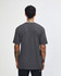 A unisex fine jersey short sleeve T-shirt in dark grey, displayed from the back. It features a logo.