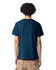 A navy blue unisex short sleeve T-shirt displayed from the back, featuring a visible logo.