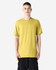 A unisex short sleeve t-shirt in a vibrant yellow colour, featuring a plain design and a logo.
