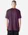 A unisex short sleeve t-shirt in a rich purple colour, featuring a simple design with a logo on the back.