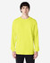 A bright yellow long sleeve t-shirt made from ultra cotton, featuring a logo on the front.